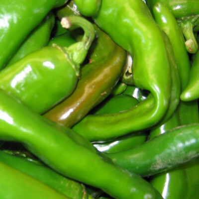 Pile of fresh green chiles